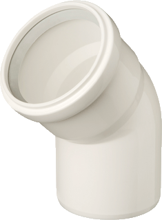 Rookgasbocht PP-Wit 80mm 45° (Ubbink)